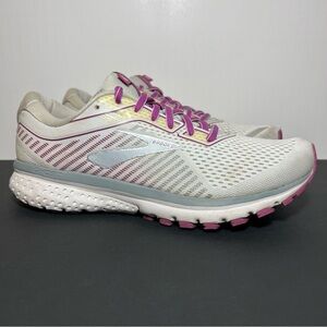 Womens BROOKS Ghost 12 Gray / Fuschia Running Shoes / Size 10